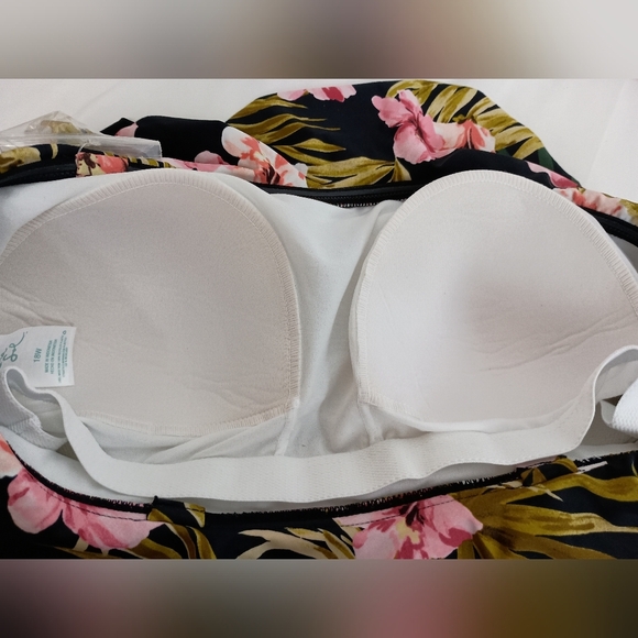 NEW! KONA SOL Black Floral One Piece Swimsuit -(#886) - Picture 8 of 10